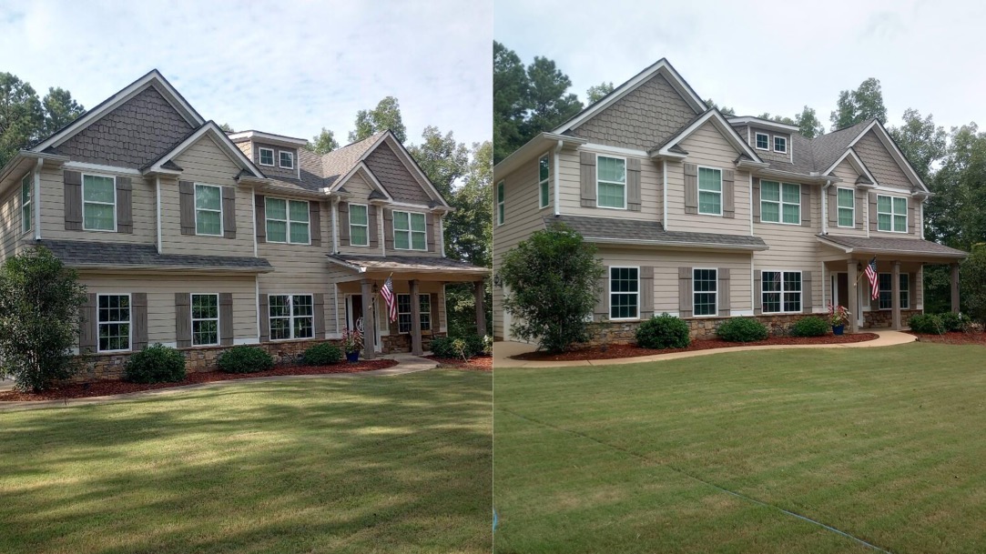 A’s Pressure Washing LLC recently completed an amazing house washing service in Waverly Hall, GA