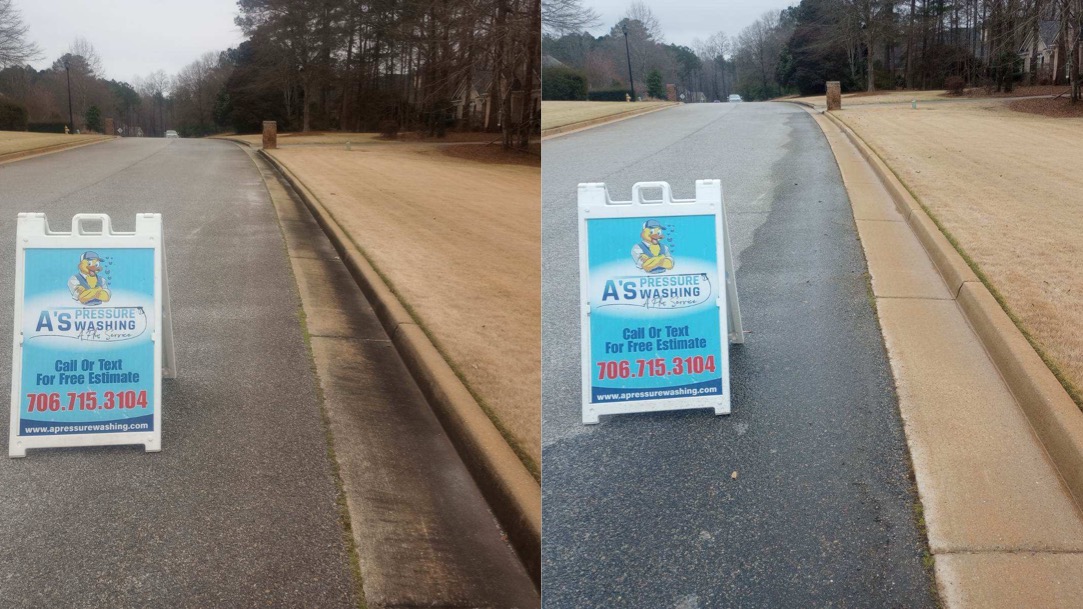 A’s Pressure Washing LLC recently completed a professional residential curb cleaning project in the Wellington Pointe neighborhood of Midland, GA