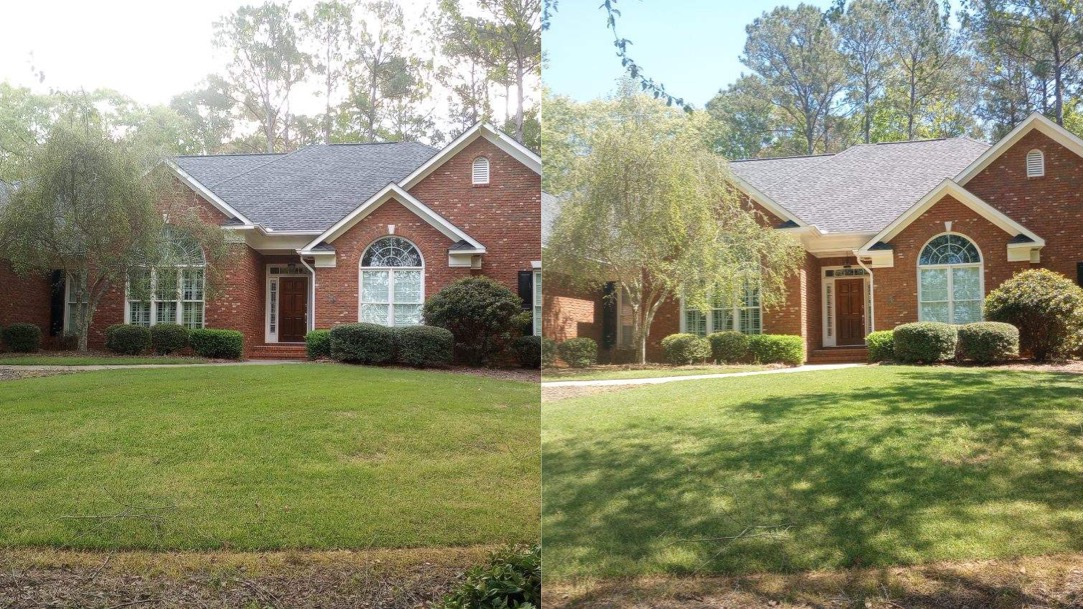A’s Pressure Washing LLC recently completed a professional house washing and driveway cleaning service in Fortson, GA
