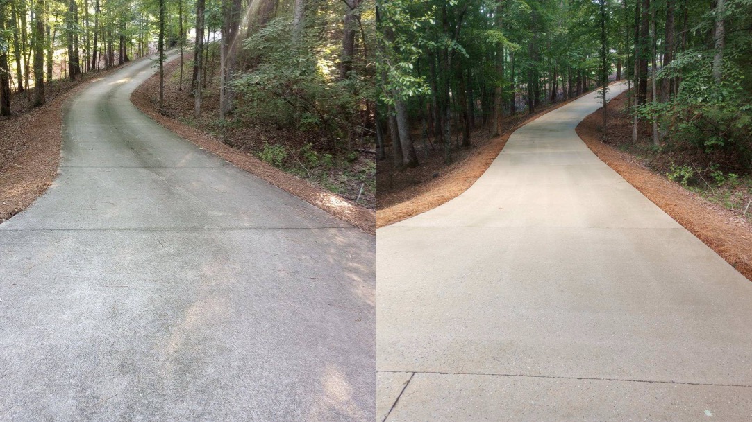 A’s Pressure Washing LLC recently completed an amazing driveway cleaning service in Fortson, GA